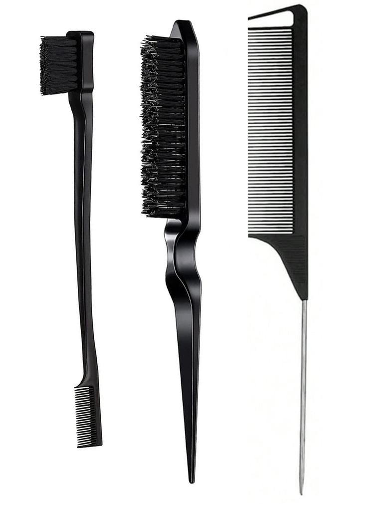 3-Piece Hair Styling Comb Set with Triple Tear Hair Brush, Mouse Tail Comb Edge Brush, Salon Hair Styling Tool, Hair Tail Tool