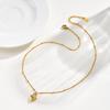 Vintage Heart Pendant Necklace Women Satellite Beads Chain Turquoise Love Necklace 18K Gold Plated Fashion Accessoreis