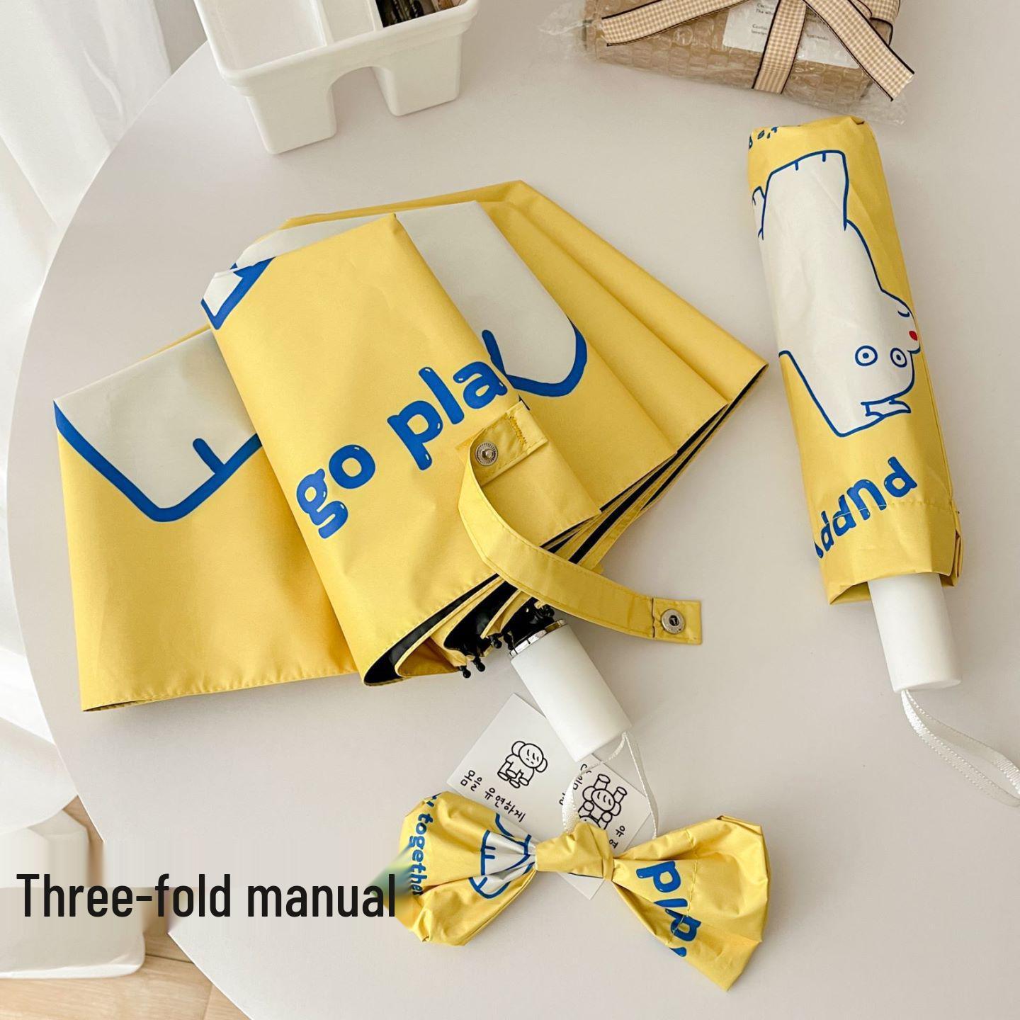 

Xiaohongshu Cute Cartoon Automatic Folding Umbrella for Women - Dual-Use for Sun and Rain with Black Glue Sunshade Mini Parasol Sunshade Sun Protection - Dual Use