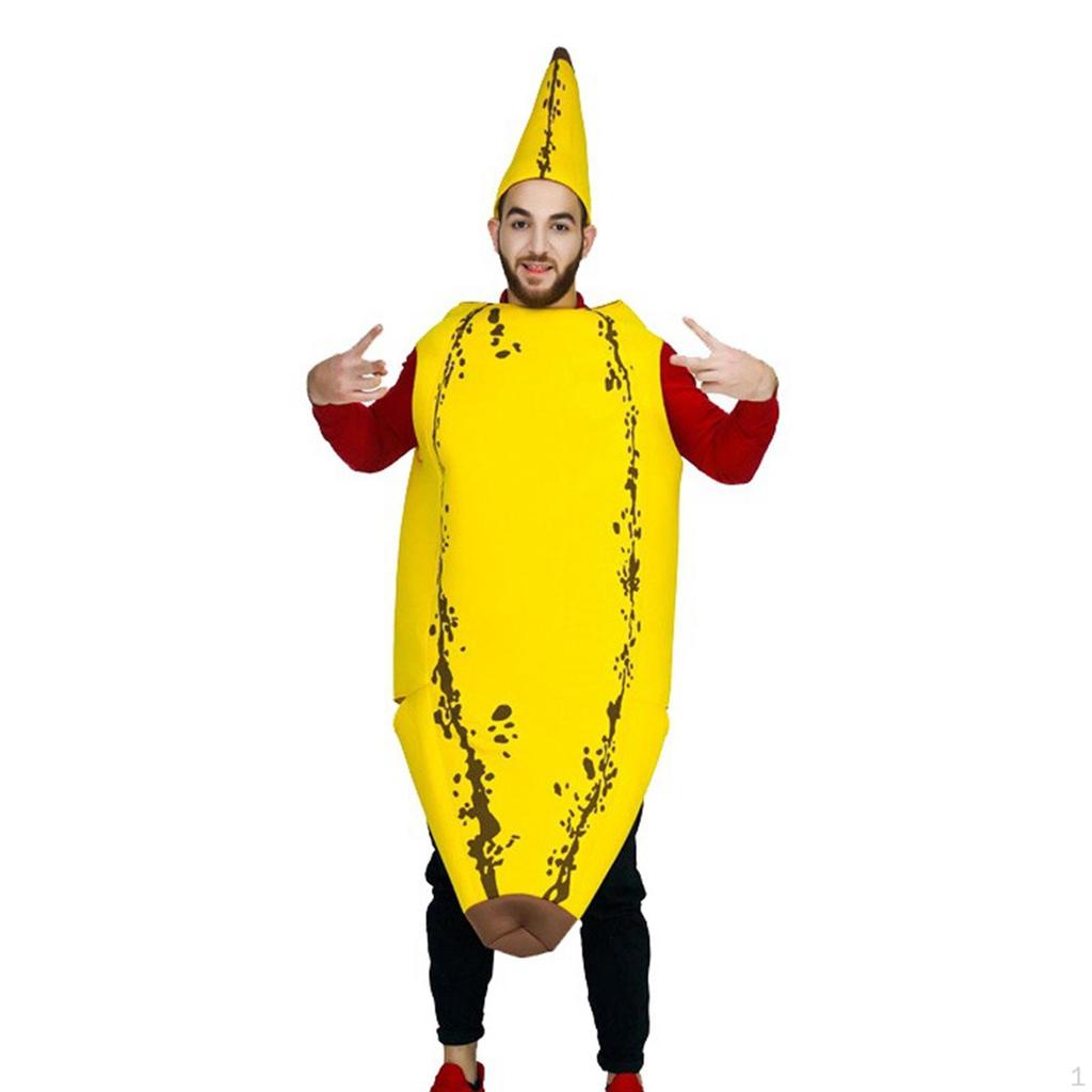 Adult And Kids Banana Outfit for Cosplay, Fruit-Themed Jumpsuit Halloween Events