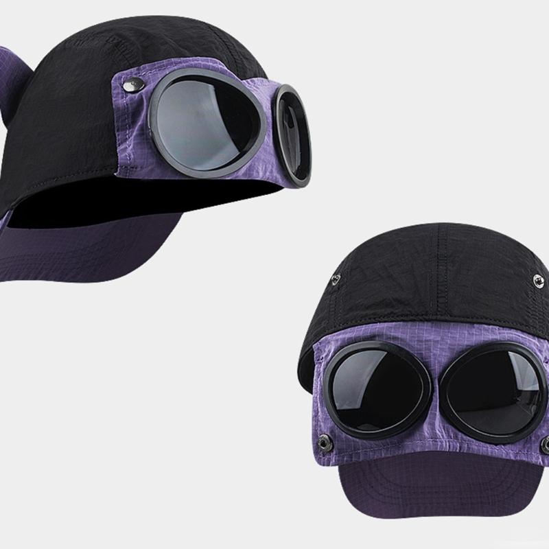 Modern Cats Ears Sun Caps with Sunglasses Breathable Sun Protective Headwear Snapbacks Hat For Outdoor Adventures