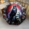 1PC Crow Raven Skull Umbrella Portable Folding Umbrella Iron Frame Hole Bone Structure Outdoor Home Umbrella