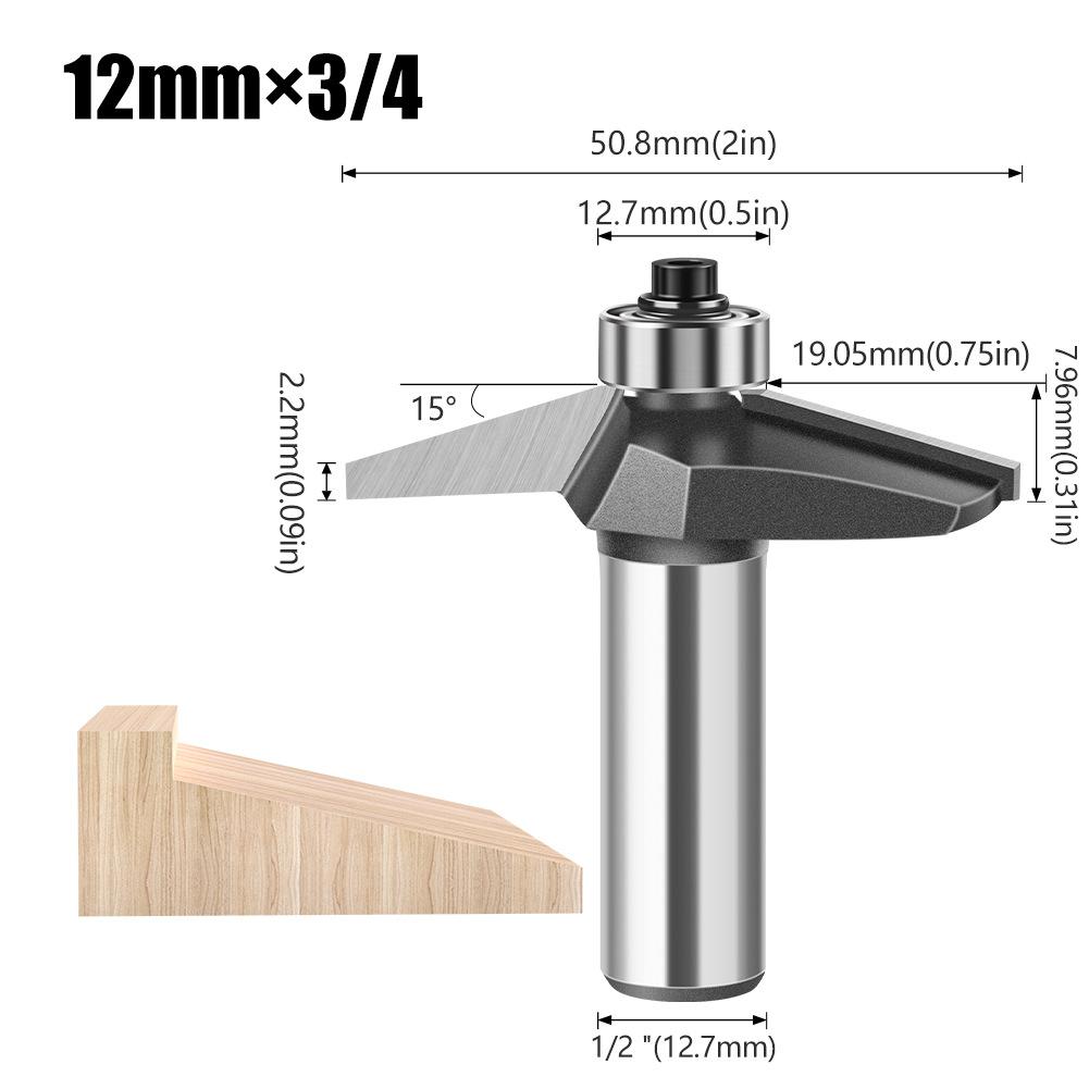 

Нож для линии носа лошади под углом 15 градусов, нож с косым углом, фасочный нож, кружевной нож, обрезной нож с подшипником, фреза для деревообработки 15 degree horse nose knife 12 * 3/4