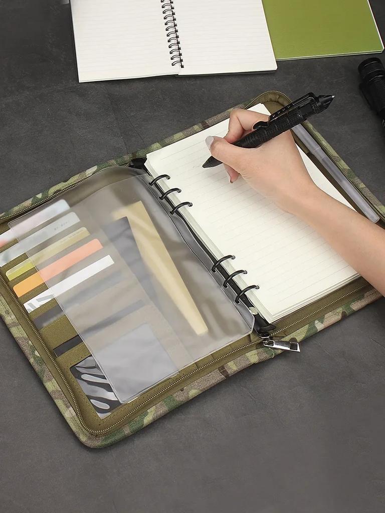 Outdoor Padfolio Ring Binder with 80 Sheets of Loose-Leaf Paper Memorandum A5 Weatherproof Tactical Notebook DROPSHIPPING