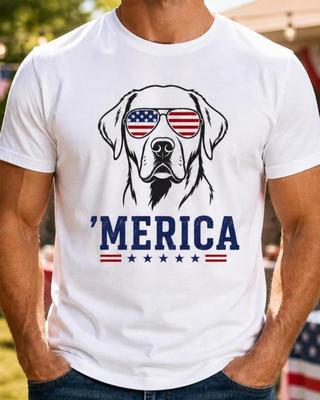 Patriotic Dog Shirt, 4th of July Shirt, Merica Shirt, American Flag Sunglasses Dog Tee, Independence Day Gift, USA Shirt