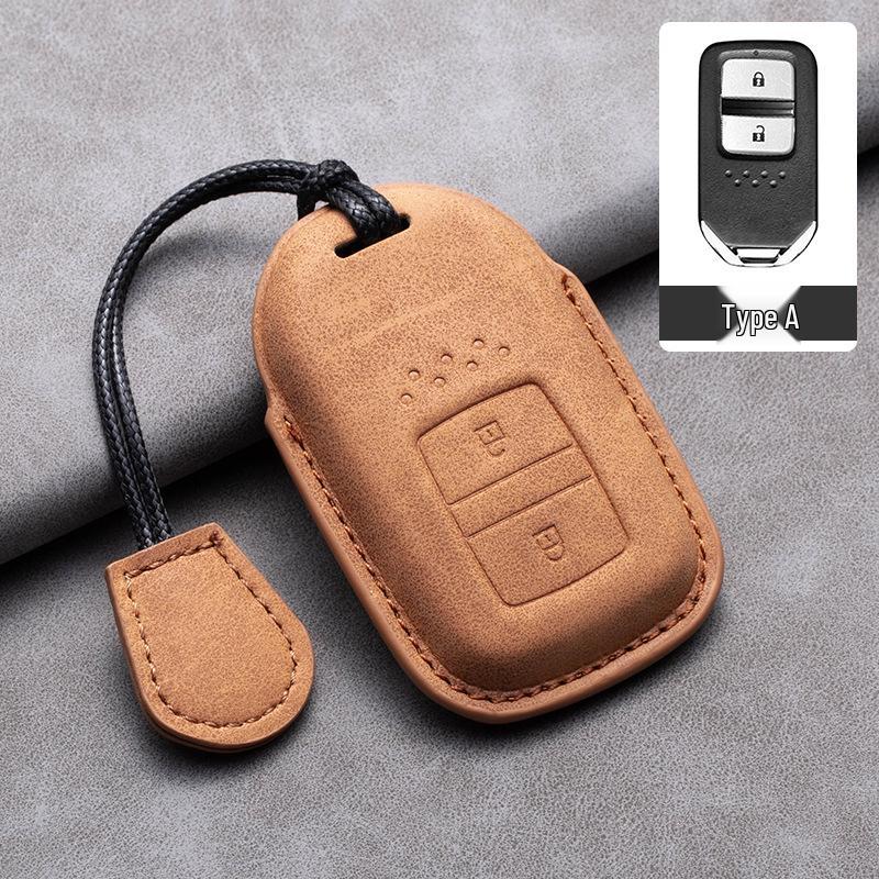 Compatible Leather Key Cover for GAC Toyota CRV, Crown, Accord, Civic, Haoying, and Inspire