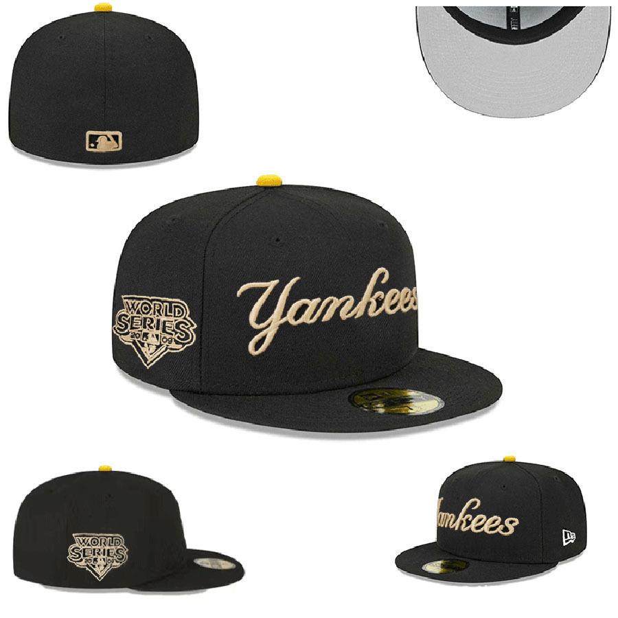 Baseball Cap New Letter Embroidery Fully Enclosed Cap New York Yankees Cap Non-Adjustable Size Hat