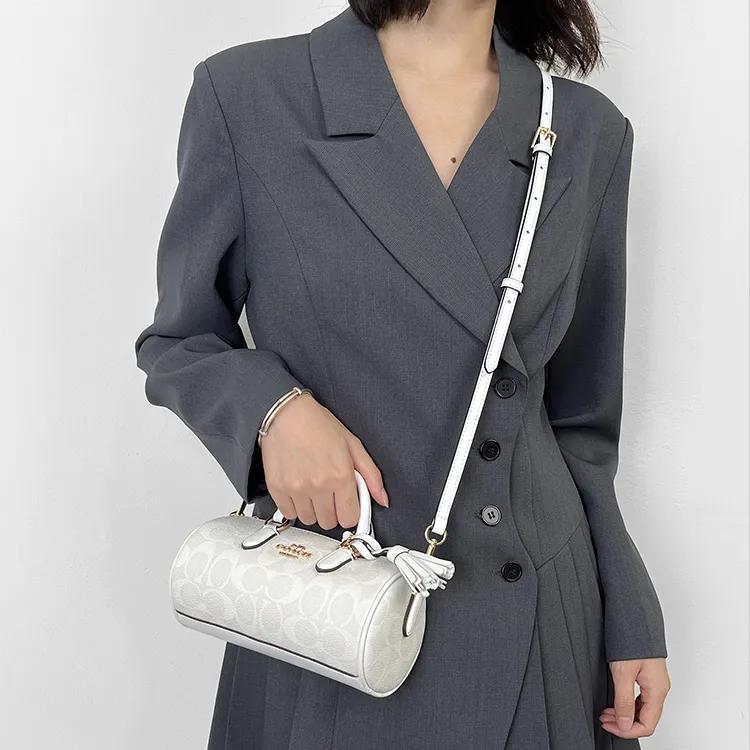 Luxury Care Artisan Workshop Microfiber Leather Pen Holder Bag Strap Women's White / Black (Unisex) Bag Straps QDW0273
