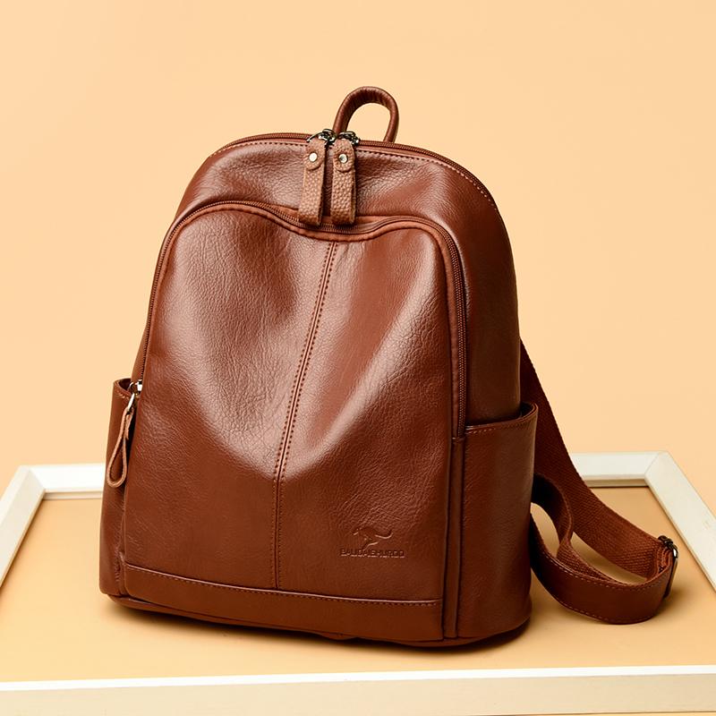 Fashionable PU Leather Backpack with Adjustable Shoulder Straps Simple Design Suitable for Daily Use Travel Shopping and Other Scenarios