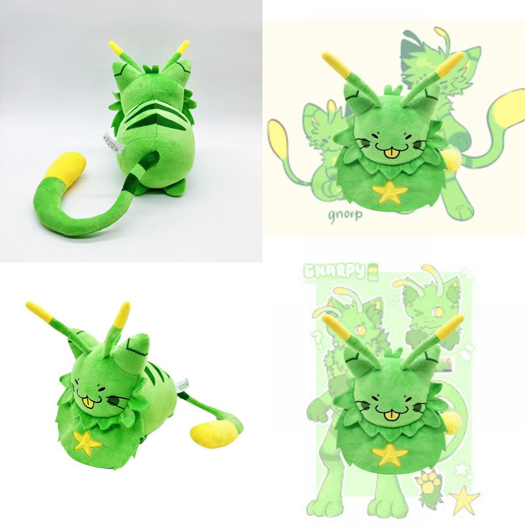 New Gnarpy Discovers The Internet Green Cat Robot Plush Toy Doll For Kids