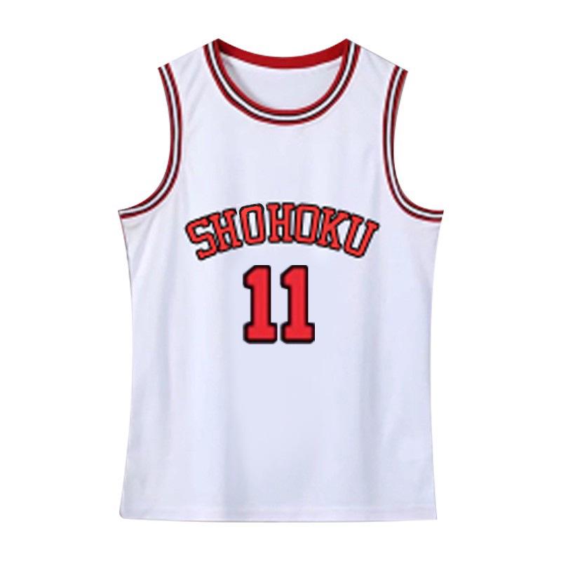 Slam Dunk Classic Jersey Set: Hanamichi Sakuragi #10 & Kaede Rukawa #11 - Customizable Basketball Uniform