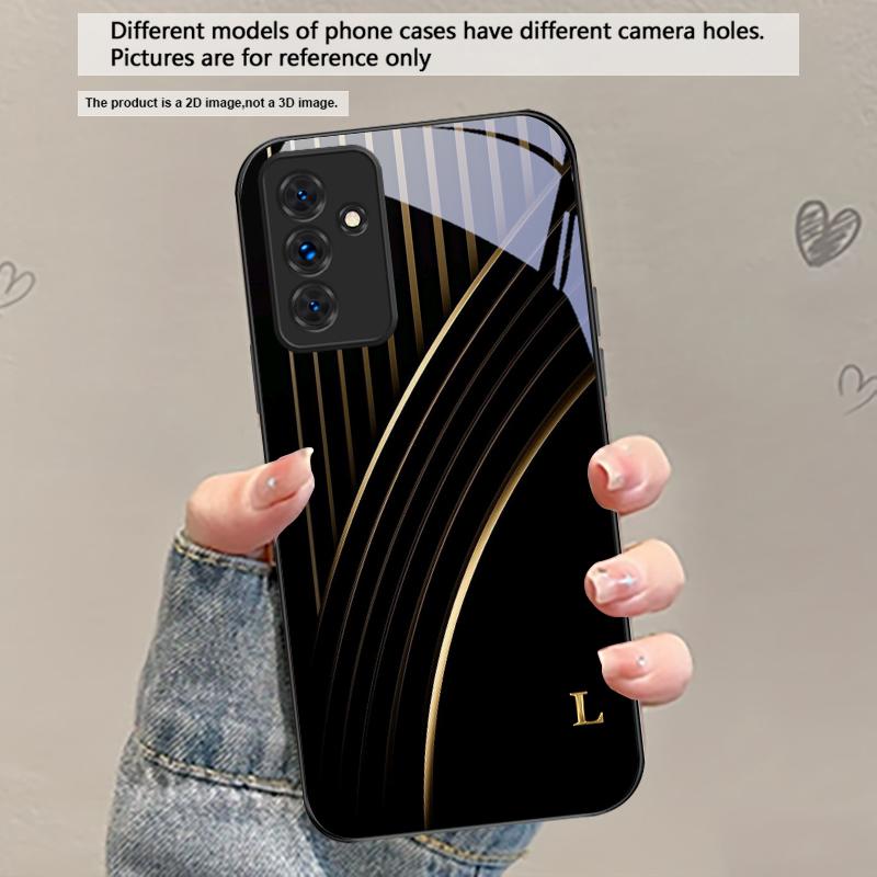 

Elegant letter S M R For Samsung Galaxy A30 A31 A32 A33 A34 A35 A42 A30s A20 A25 A26 A51 A56 A54 A72 A73 A70 Glass Phone Case Galaxy A20