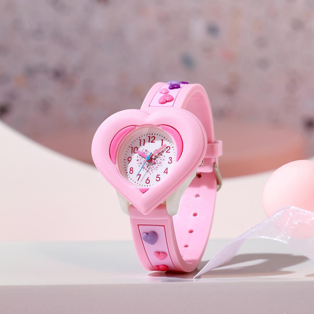 Cute Candy Color Love Arabic dial Love printed silicone quartz watch