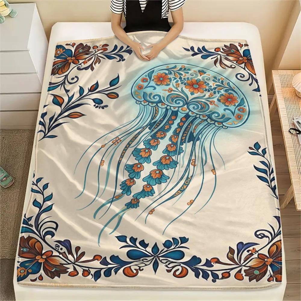 1PC Retro animals Print Flannel Blanket, High quality Comfortable for All Seasons, Home Decor, Warmth and Comfort