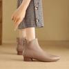 Retro Chunky Ankle Boots, Low Heel Nude Boots, Pointed Toe Shoes, Low Thick Heels, Single Boot, Chelsea Boots