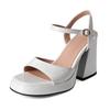 Fashion Luxury Leather Women's Sandals Sexy Slingbacks Chunky High Heels Ankle Strap Open Toe Summer Heeled Sandals Zapatos De Mujer
