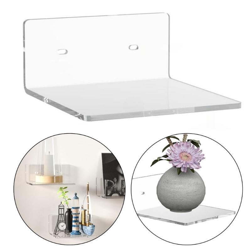 Set of 2 Acrylic Wall Shelves Decorative Storage for Small Spaces  Modern Home Organization Solution