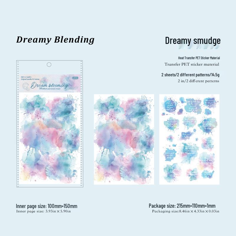 MomoPET Heat Transfer Stickers - Coffee Stains & Mottled Ink Series (6 Styles, Choose 2 Sheets)