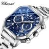 Original CHENXI Watch Fashion Multi-functional Calendar Quartz Luminous Gold Stainless Steel Waterproof Square Watches For Men