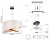 CEILING HANGING LAMP, SLANT LAMPSHADE, LEAVES, 45 Cm