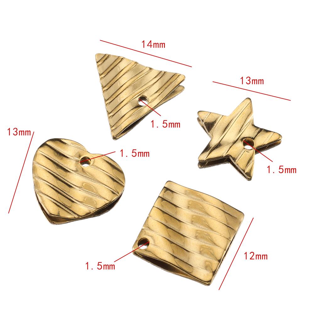 20pcs Gold Color Stainless Steel Stamping Geometry Earring Charms Connectors Charms Pendants for Jewelry Making DIY Wholesale