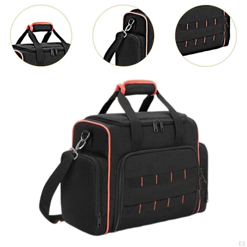 Tool Storage Bag 2 Layers Tote Smooth Zipper Wear Resistant with 3 Removable Cases Tools