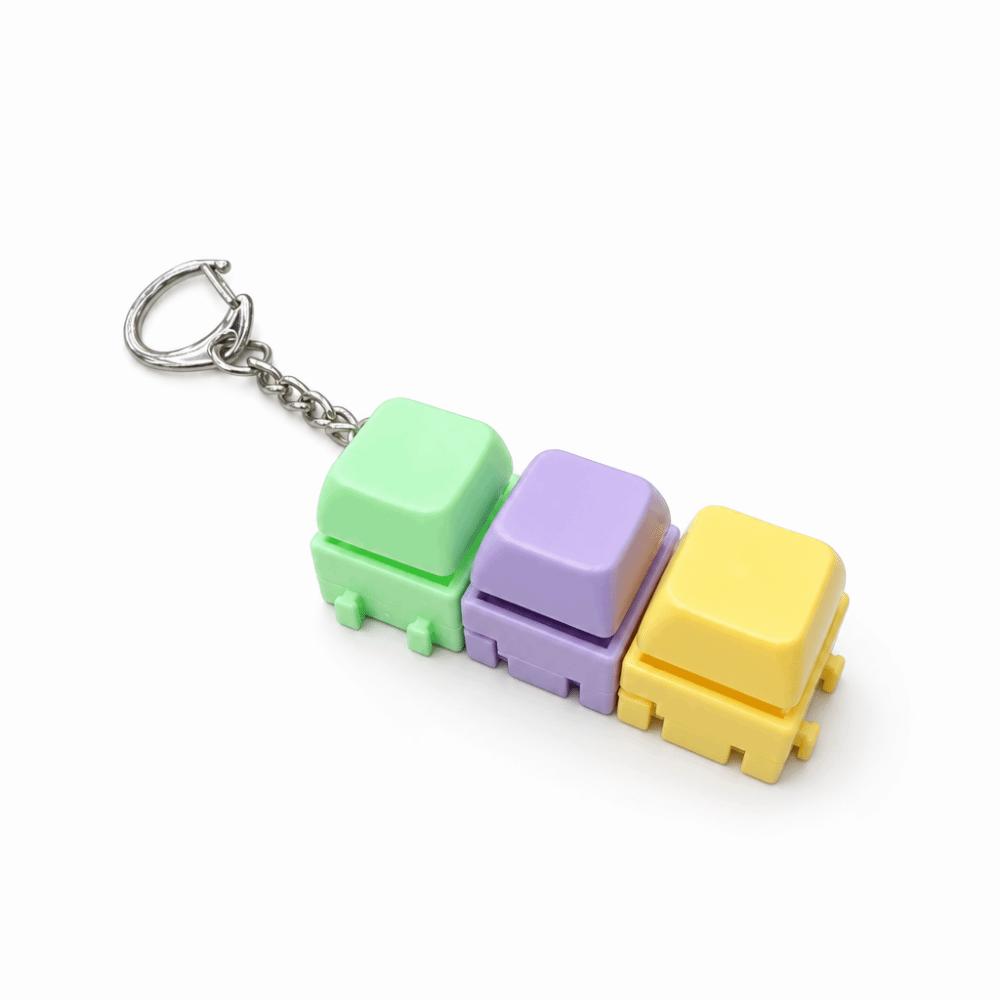 Keycap Button Mini Key Press Toy Portable Stress Relief Toy Keyboard Fidget Keychain Decompression