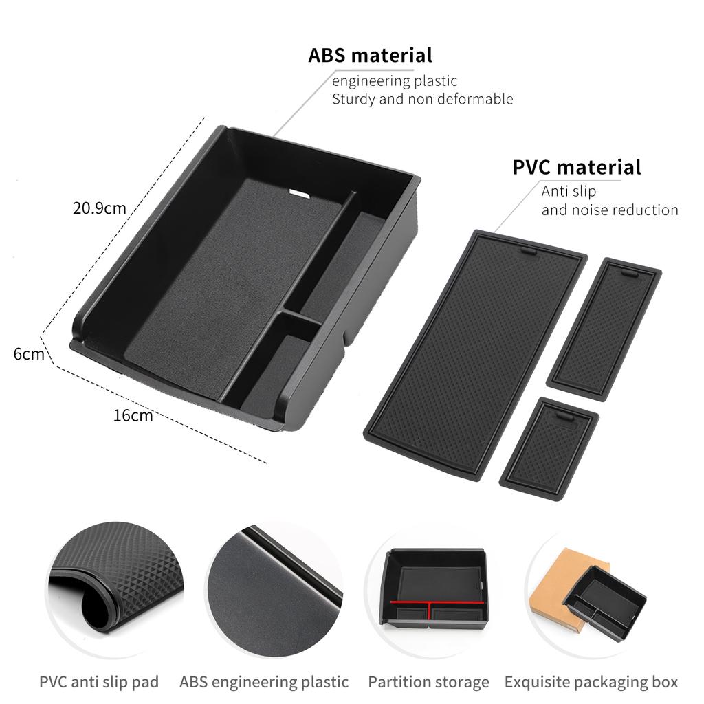 for BYD Seal U Sealion 6 Song Plus Champion Edition 2023-2025 Armrest Storage Box Car Tray Organizers Accessories Tidying Black