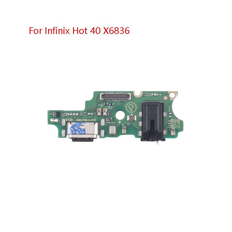 For Infinix Hot 40 Pro X6837 / Hot 40i X6528B / Hot40 X6836 USB Charging Board Dock Port Flex Cable Repair Part