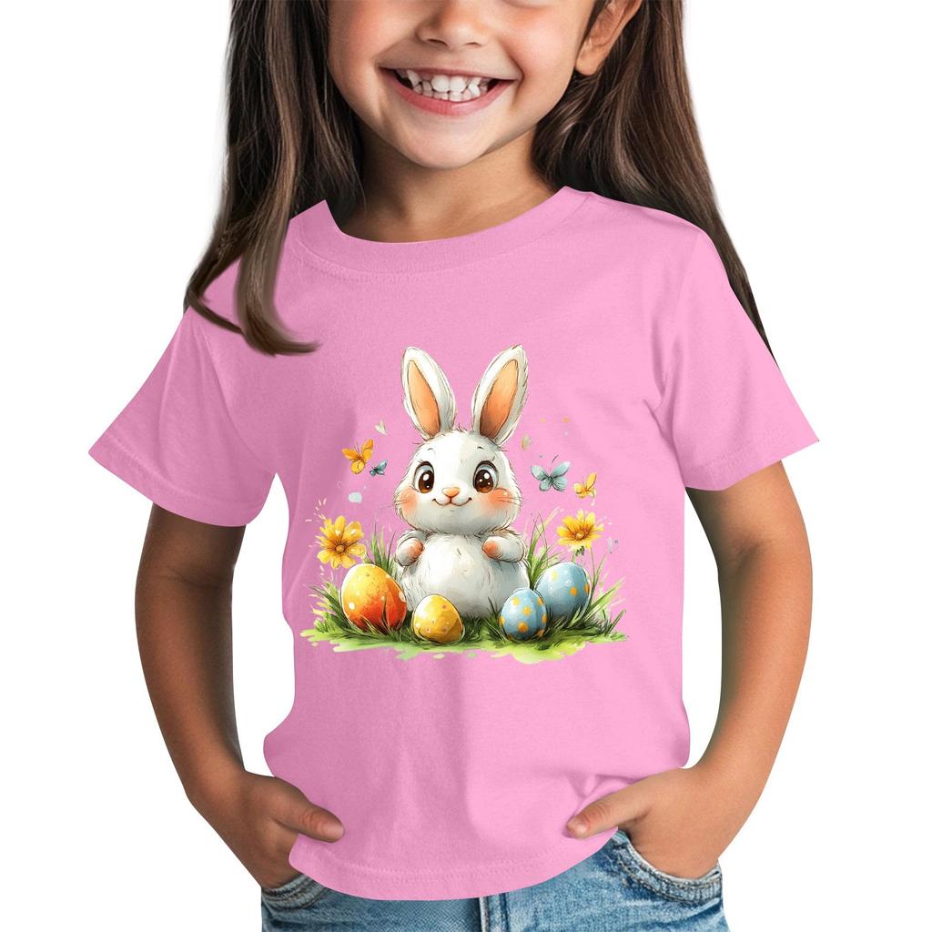 Småbarnsflicka Pojke T-shirts Barn Topp Pojkar Och Flickor Tryckt Kortärmad T-shirt 2-12 År