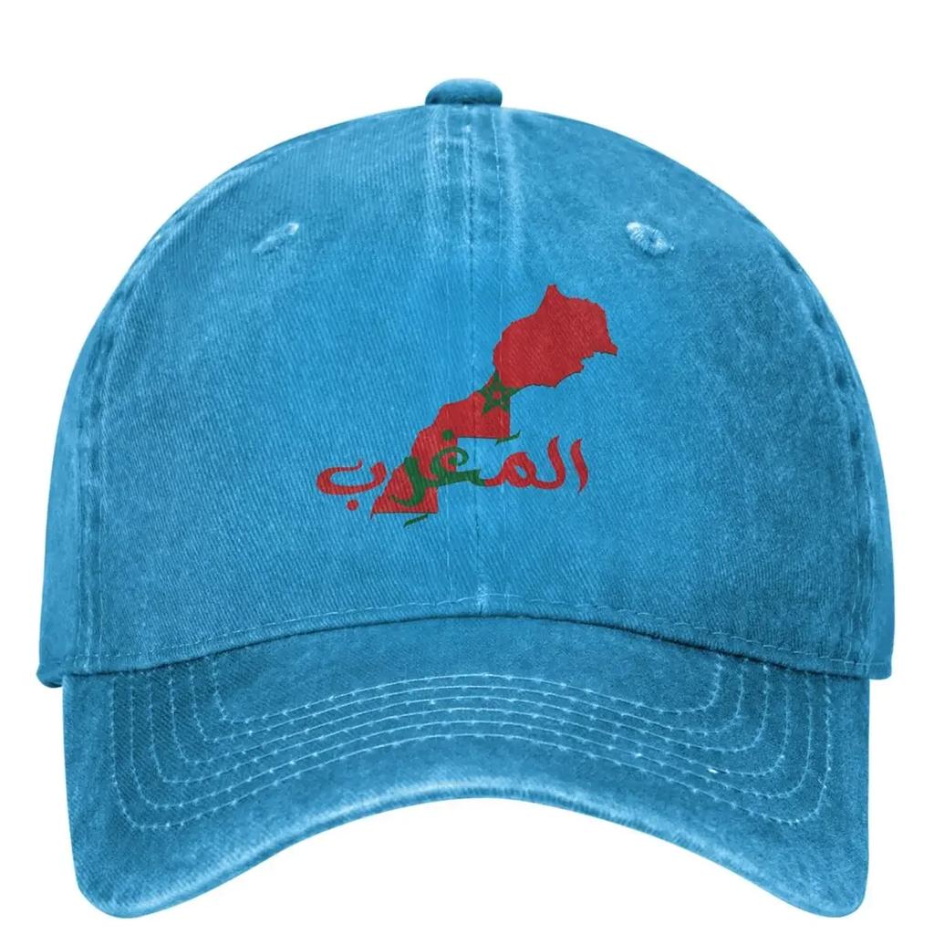 Marokko Karte und Flagge Lässige Baseballkappe Frühling Trucker Cap Heißer Verkauf Jagd Camping Hip Hop Hüte Weiblich Männlich Baseballkappen