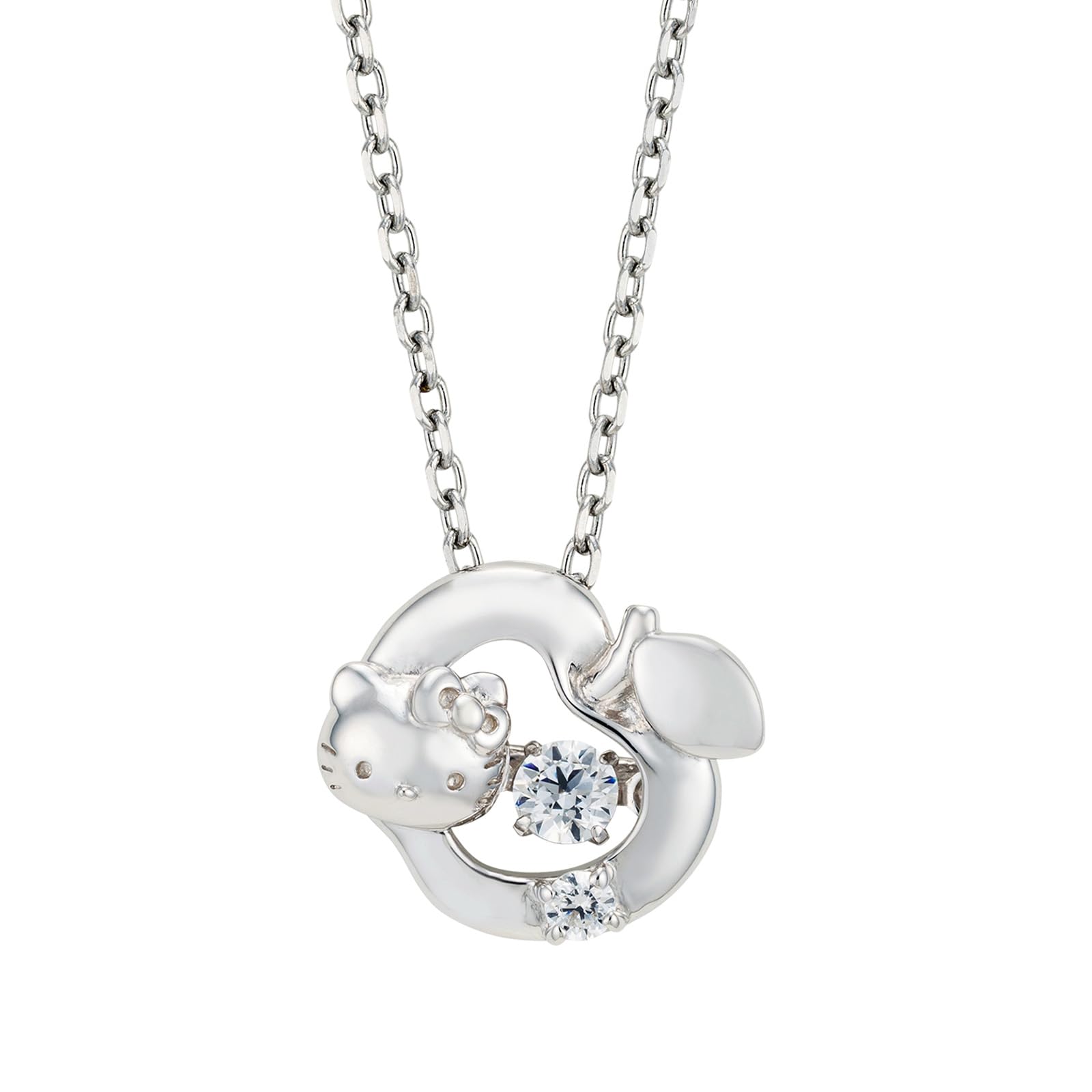 

Намисто Hello Kitty Dancing Stone 40см Персонажі Sanrio Срібло 925 проби Хірургічна нержавіюча сталь Кубічний цирконій Яблучний листок Камінь, що коливається Срібло срібний