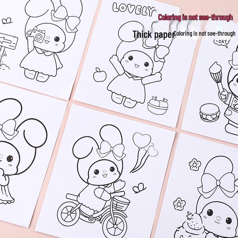 KPOP Witch Group DIY Coloring & Glitter Makeup Book with Sanrio Watercolor Set