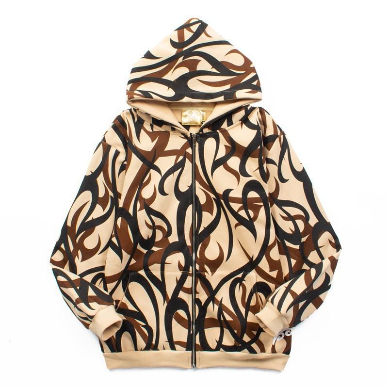 Skull 3D Print Zip-Up Hoodie Men Women Casual Hip Hop Loose Fit Sweatshirt