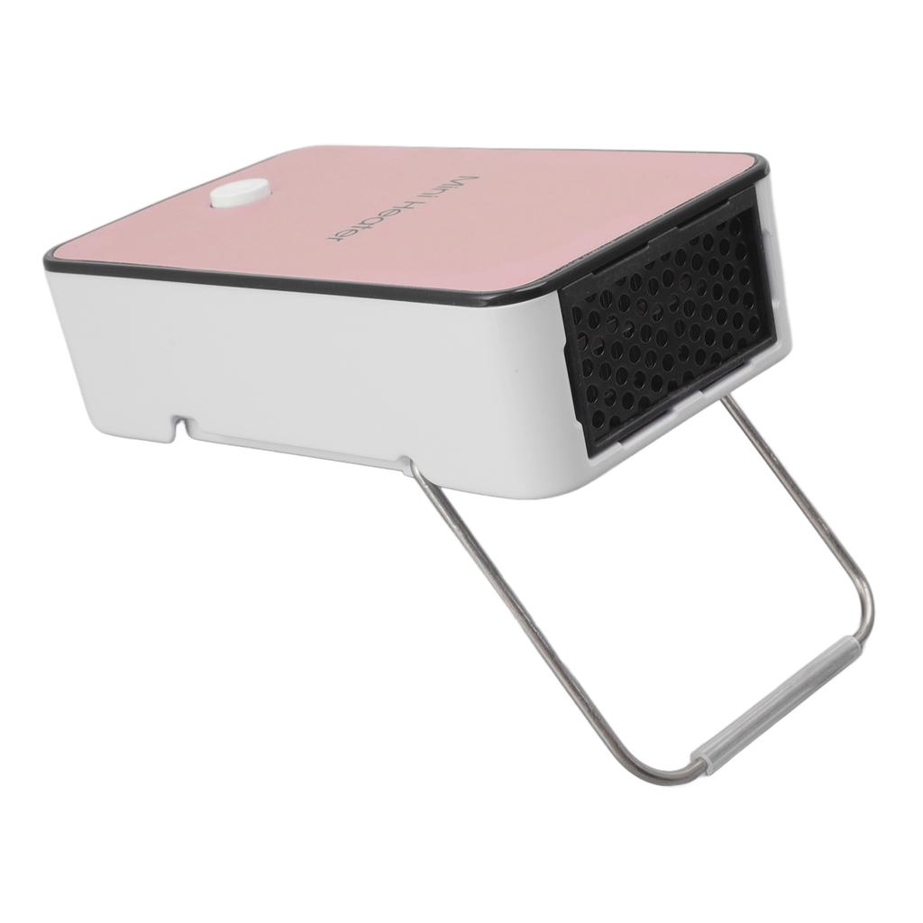 Mini Heizlüfter Rosa Schnellheizend Drehbarer Halter Rutschfest Tragbarer Schreibtischheizer für Zuhause Büro