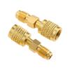 2Pcs R32 R454B Refrigerant Brass Adapter Left-Hand 1/4" Female To 1/4" Male Reverse Thread Low-Loss HVAC Quick Connect Fittings
