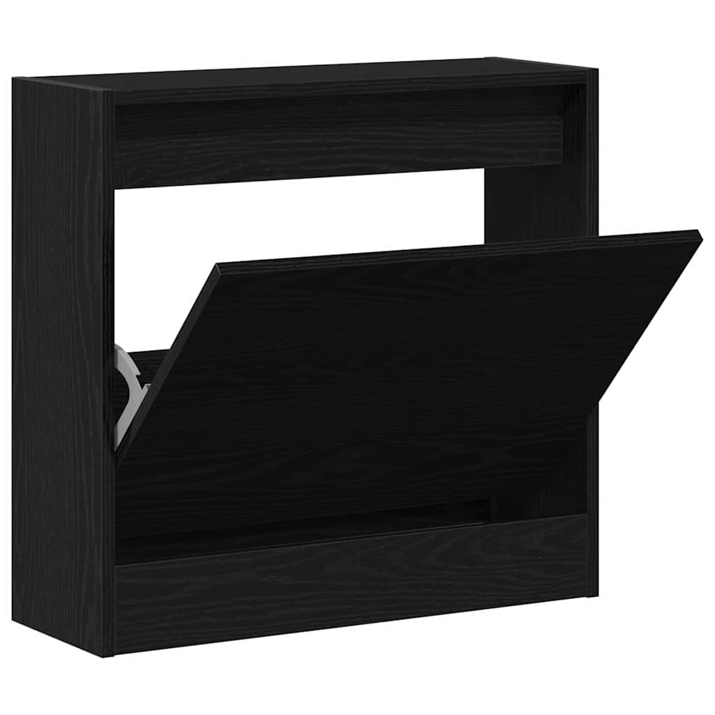 Shoe Cabinet Black Oak Effect 60 x 21 x 57 cm Particleboard