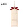 Xmas Hanging Decoration for Home Christmas Wooden Photo Frame Ornament, DIY Picture Holder with Craft Ornament Party Ribbon Bow, Holiday Tree