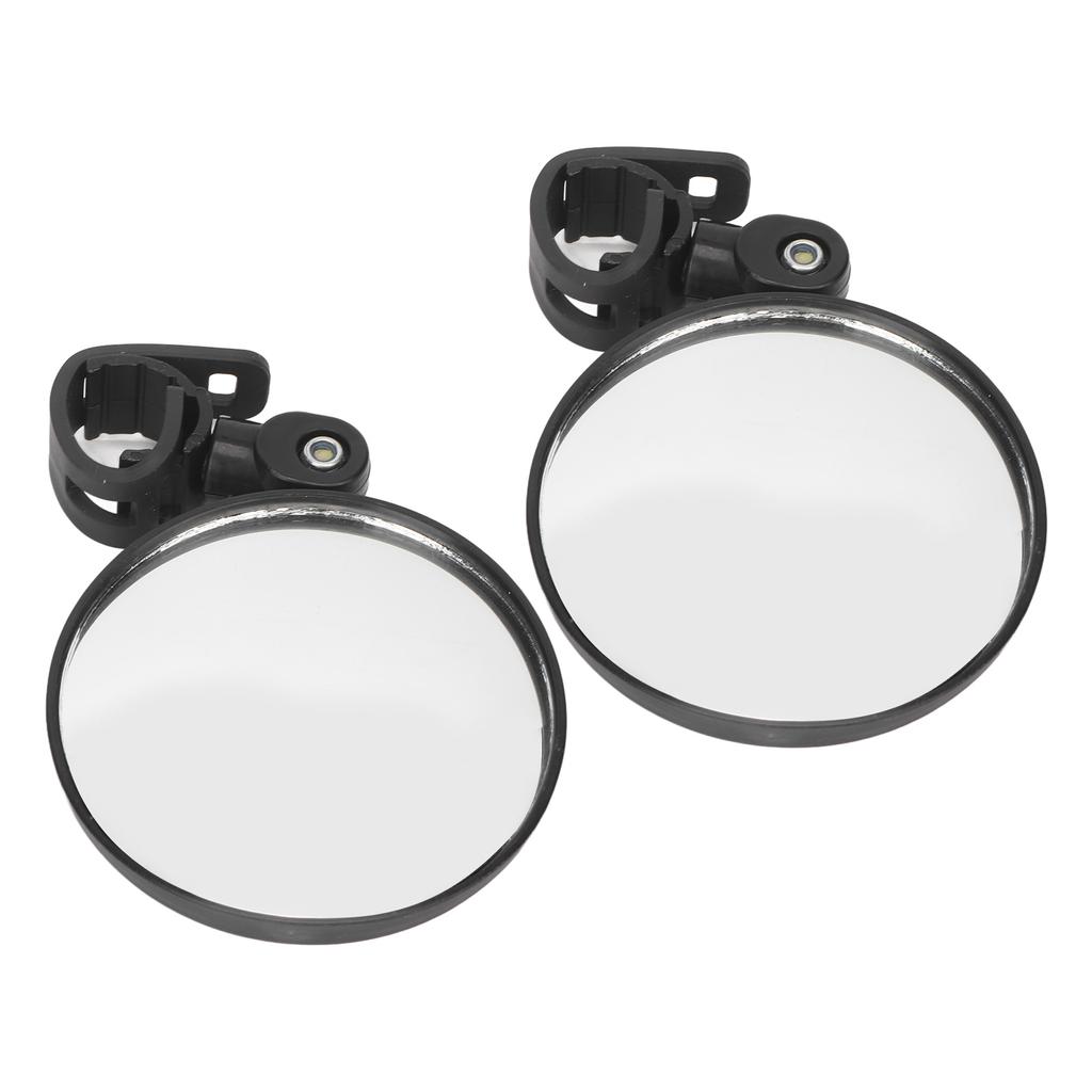 2pcs Bike Rear View Mirror 8cm Adjustable Wide Angle Round Scooter Rearview Mirror Universal for Wheelchair Bicycle