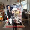 French Legendary Rock Singer and Actor Johnny Hallyday Blanket Soft Home Furnishing Nap Decoration Four Seasons Warm Sherpa Blanket U18