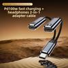 2 In 1 Design Type C Splitter Audio Cable 2-in-1 Headphone Adapter Cable  Phone Charging
