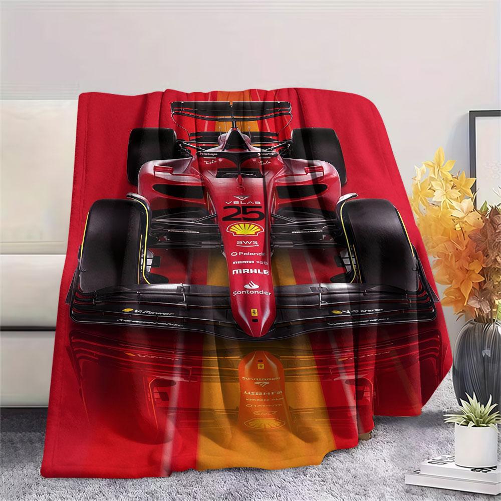 Racing car Printed Flannel Blanket, soft throw for bedroom sofa, washable, Christmas present, great gift.