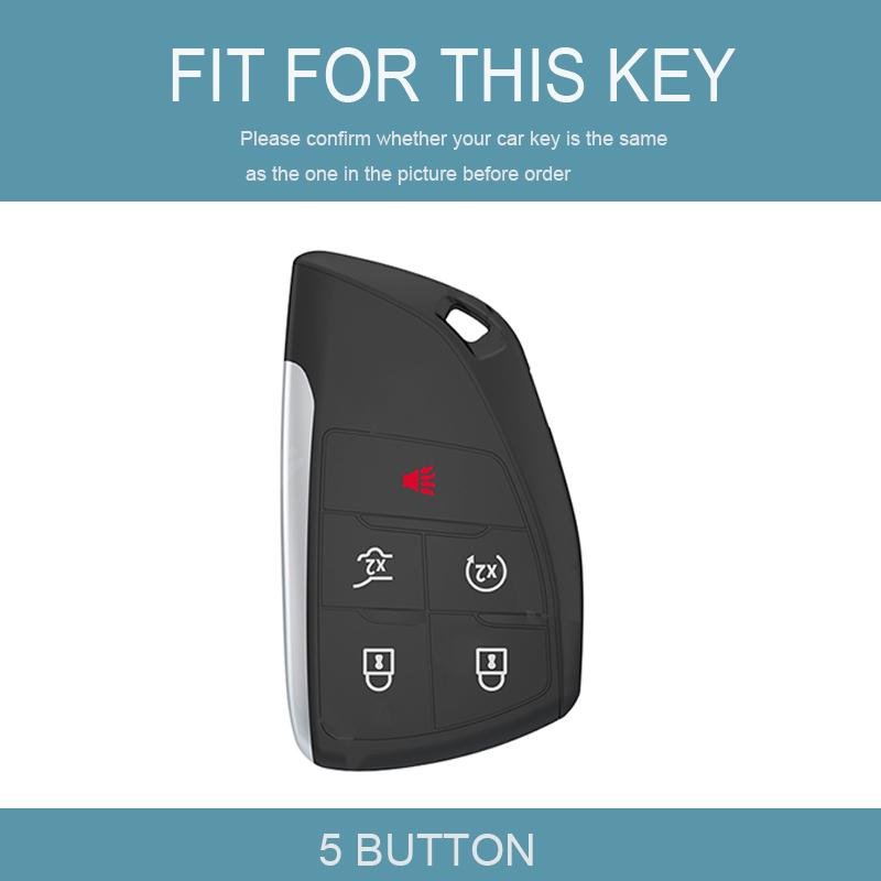 5 Buttons For GMC Yukon Gold Edge TPU Shell for Buick ENVISION S Plus Avenir for Chevrolet Tahoe Suburban Car Key Case Fob Cover