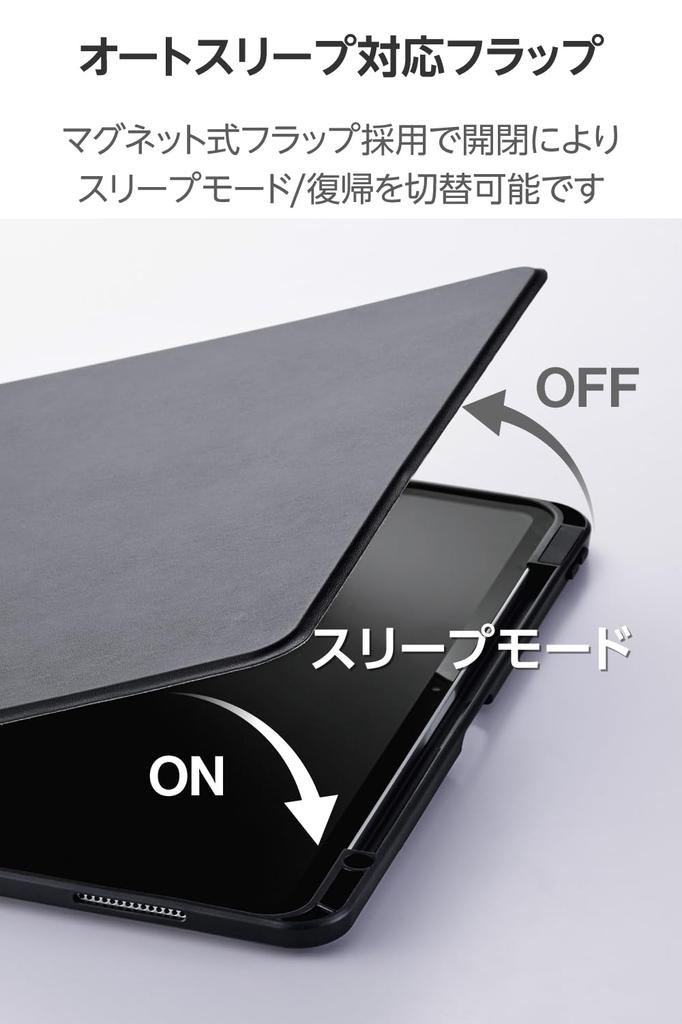 Elecom IPad Pro Case Portrait or Landscape Magnetic Pen Flap 13-inch (M4) Cover, 360-Degree Rotation, Positioning, Attachment, Storage, Included,