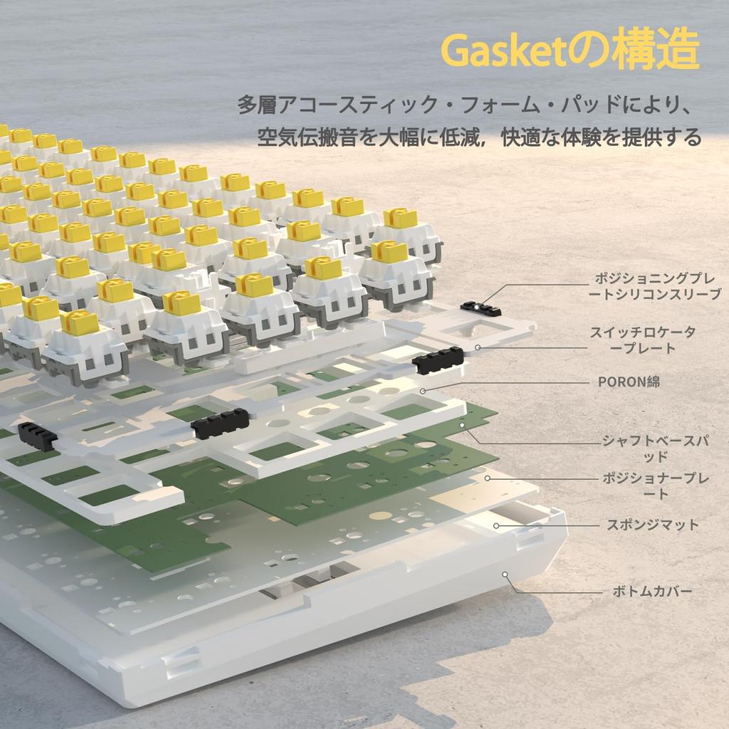 AK820 Wired Gasket Structure Mechanical Sea Salt Axis Metal Programmable RGB Hot Swap Meigetsu Axis Black Gray FIRSTBLOOD×AJAZZ 75% Keyboard, Knob,