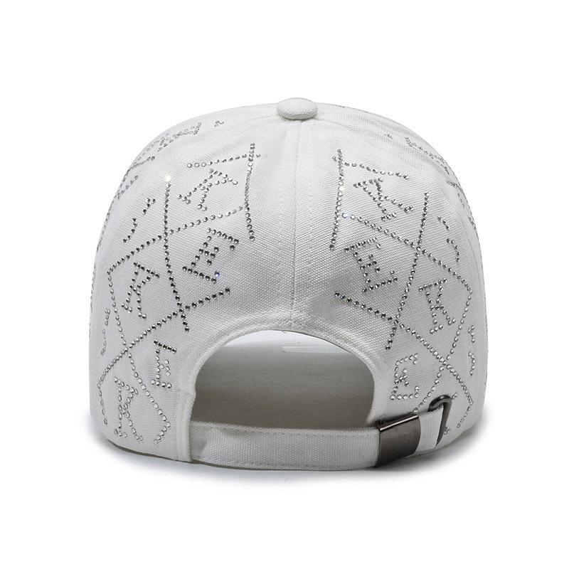 Boné de beisebol com letras de strass primavera verão feminino protetor solar viseira boné feminino rabo de cavalo boné panamá boné de pico