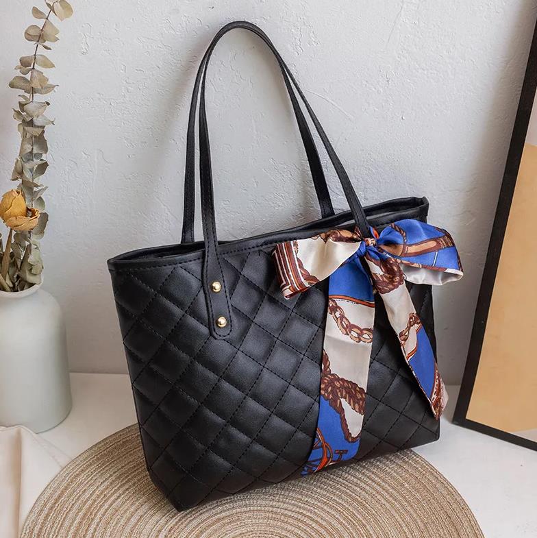 Large Capacity Embroidery Bag New Trendy Simple Scarf Tote Bag One Shoulder Bucket Bag Bags For Women Premium Durable