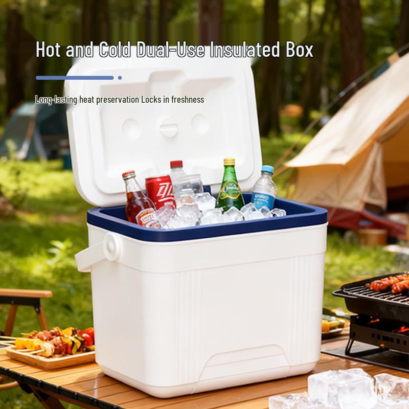 

10L Portable Insulated Cooler Box for Car, Home, Outdoor & Commercial Use 10L PU + 1 Ice Box + 5 Ice Bags світло-синій колір