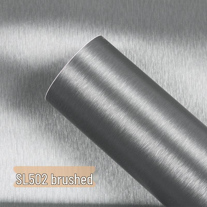 Gold & Silver Brushed Metal Stainless Steel Adhesive Film for Refrigerator, Elevator, and Interior Decor