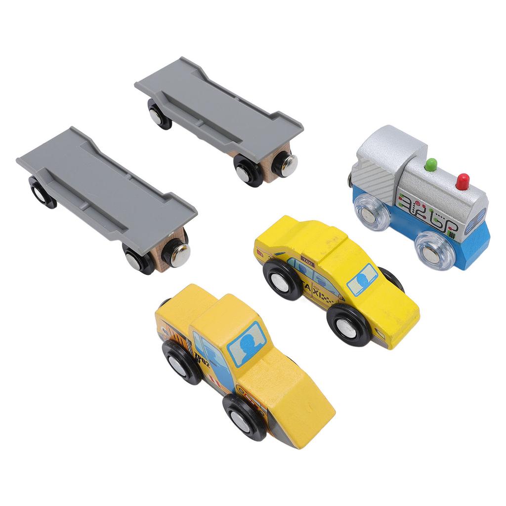 5pcs Children Wooden Track Train Accessories Multifunctional Scene Combination Track Train Toy for K